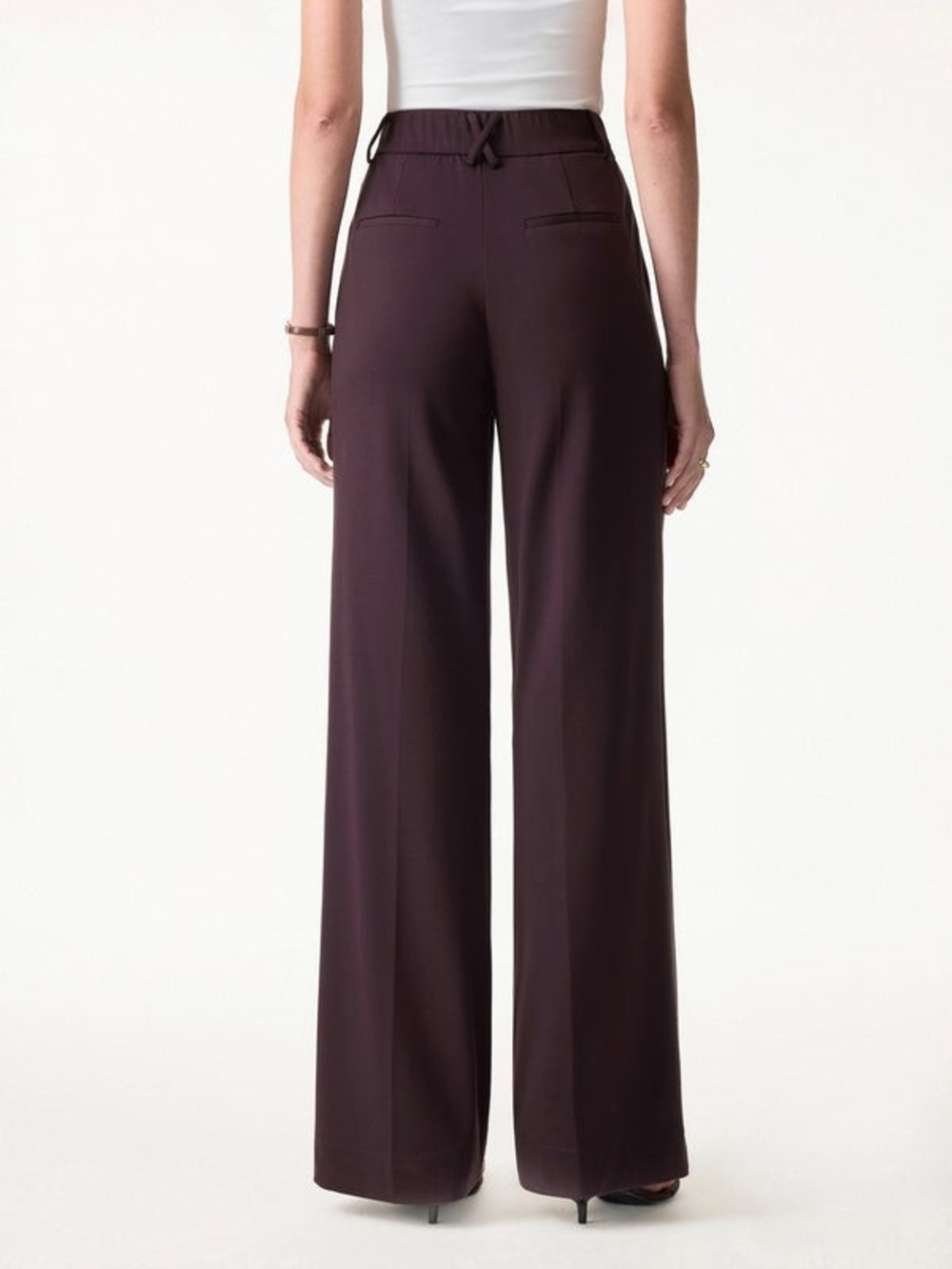 OGL Ponte Stretchy Flowy High Rise Wide Leg The Success Pants - Picture 10 of 11